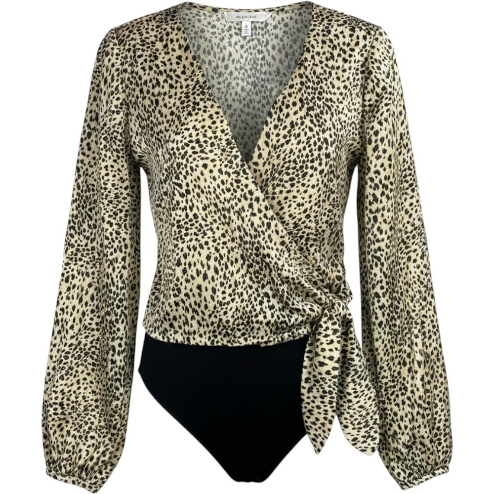 Lovers + Friends Animal Print Wrap Bodysuit Womens Medium Chic Mobwife Glam